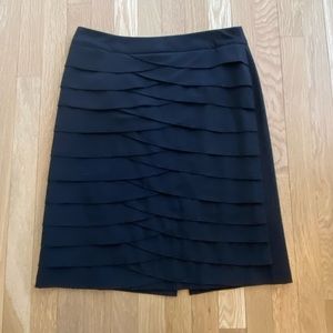 Sharagano Womens Black Scallop Layered Straight Skirt / Size 8